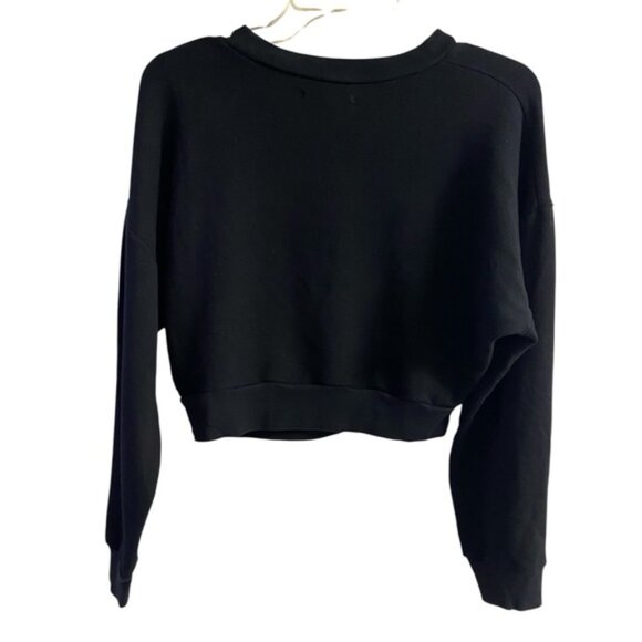 Reformation jeans black cropped sweatshirt crewneck slouchy Small - Picture 2 of 6